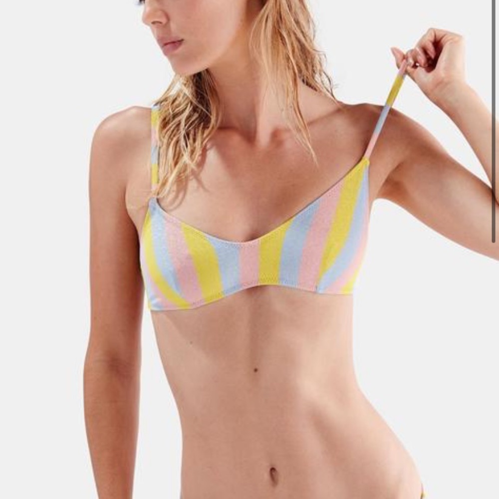 Solid and Striped Rachel Striped Bikini Top
